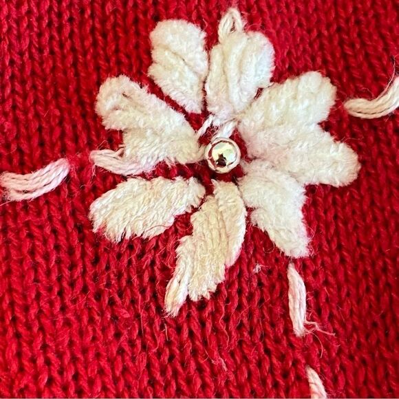 Victoria Jones Vintage Embroidered Embellished Santa Xmas Cardigan Sweater Sz 2X - Picture 9 of 16